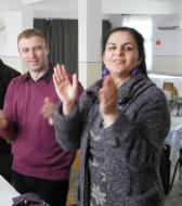 Florin Eufrosie si Vica Minca, alaturi de toti cei prezenti i-au cantat La multi ani colegului Puiu Rosculet...