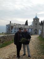 Romulus Buzatelu si Viorel Paizan, la Schitul Prodomu, pe Sfantul Munte Athos, de Florii...
