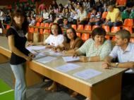 Ioana Paizan, presedinta comisiei de majorete si dans a ISJ Vrancea si onoratul juriu...