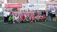Finalistele supercupei de la Iasi, Magic Iasi si Juventus Sibiu, flancate de Razvan Burleanu si Paul Costas...