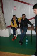 Arbitrul Valentin Stoian si un prieten al fotbalului adjudean...