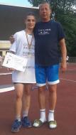 Campionul National la sulita juniori II Grogore Alexandru de la CSS Adjud si antrenorul sau Sergiu Craciun ...