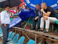 Presedintele Federatiei Romane de Tenis, George Cosac, la finala de doua zile a Vrancea Trophy 2015 ...