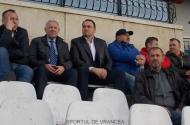Vicepresedintele CJ Vrancea, Ionel Cel-Mare, alaturi de primarul municipiului Focsani, Cristi Misaila, in tribuna oficiala a stadionului Milcovul ...