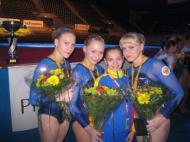 Maria Rauta, langa Tatiana Nabieva, Ksenia Afanasieva si Ksenia Semenova!Din dragoste pentru gimnastica din Romania, adica din Vrancea!