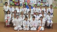 Sensei Marius Cojocaru si sportivii de la Kazumi Panciu care au participat la Campionatul National de Karate SKDUN