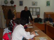 Ion Viorel alaturi de inspectorul de educatie fizica si sport de Vrancea, Dan Grigoras, a condus sedinta tehnica